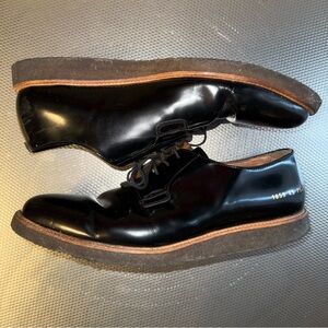 Common Projects polished black leather derby shoes